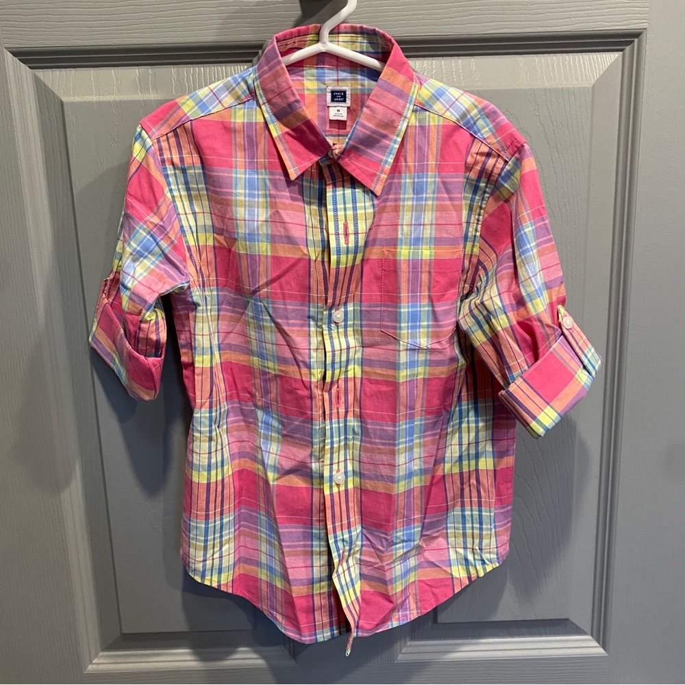Janie and Jack Boys Plaid SS Shirt - Size 5